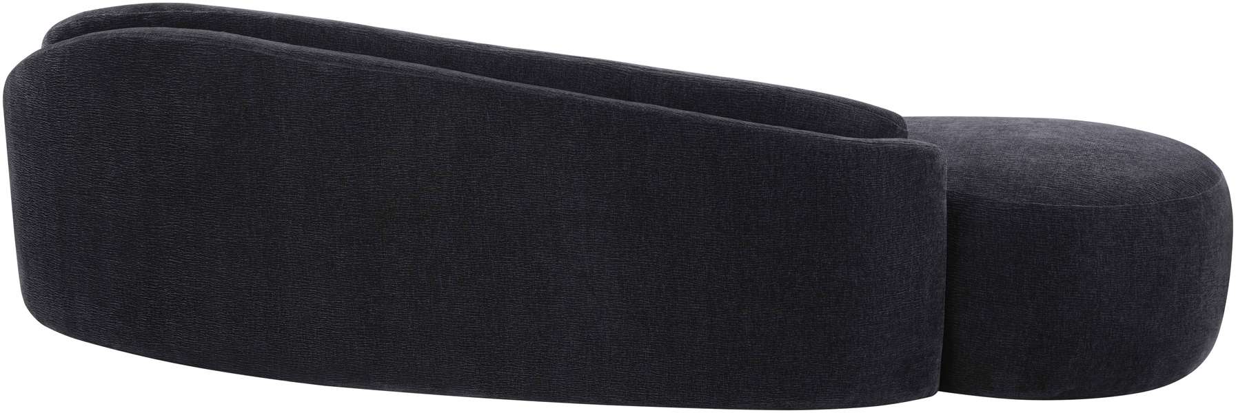 Meridian Furniture - Caspian 101" Black Chenille Fabric Upholstered Sofa - 44033Black-S - GreatFurnitureDeal