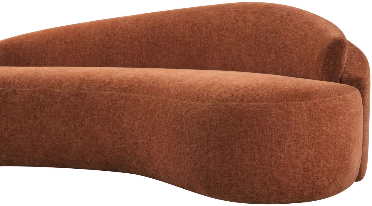 Meridian Furniture - Caspian 101" Cognac Chenille Fabric Upholstered Sofa - 44033Cognac-S - GreatFurnitureDeal