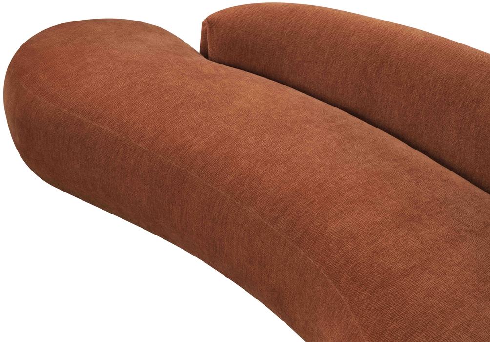 Meridian Furniture - Caspian 101" Cognac Chenille Fabric Upholstered Sofa - 44033Cognac-S - GreatFurnitureDeal