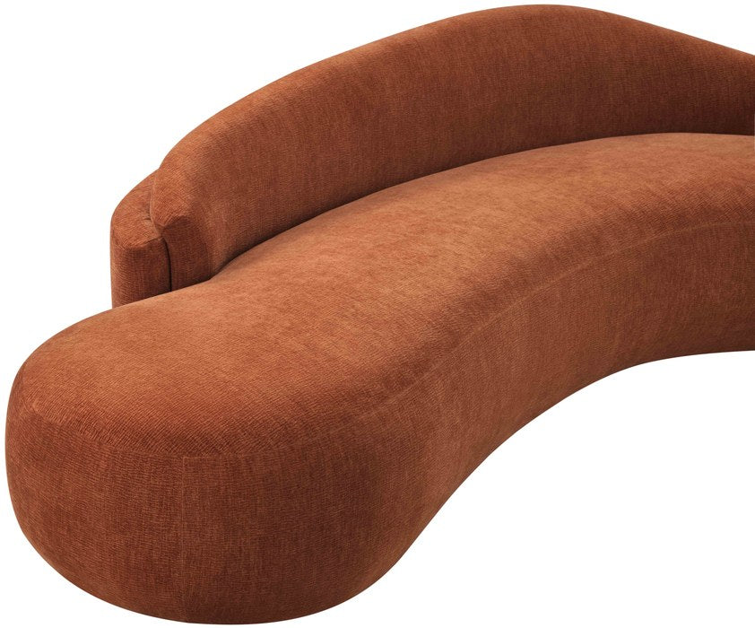 Meridian Furniture - Caspian 101" Cognac Chenille Fabric Upholstered Sofa - 44033Cognac-S - GreatFurnitureDeal