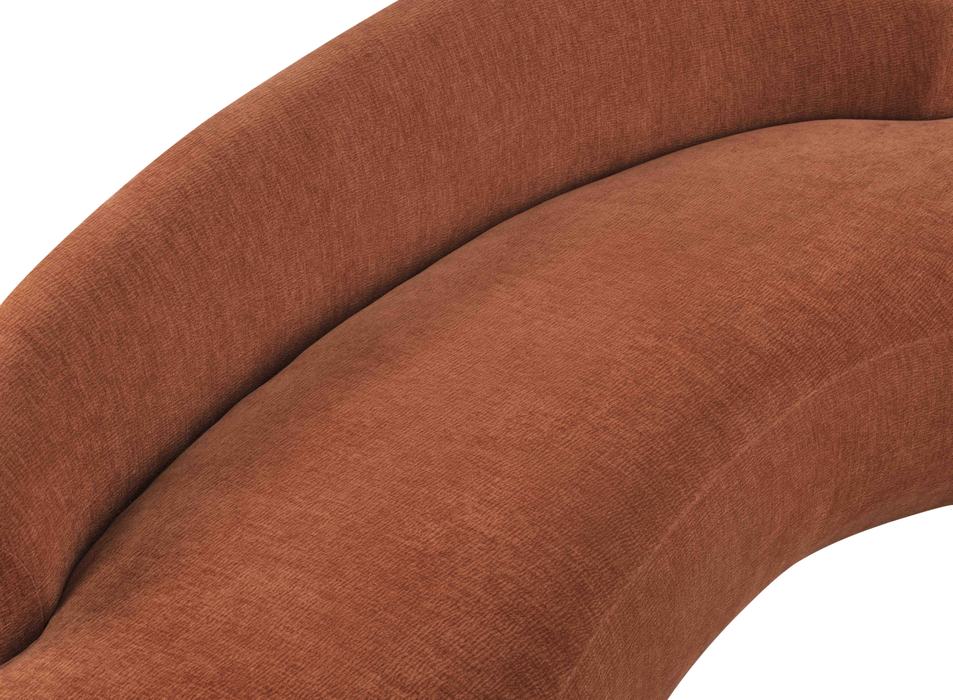 Meridian Furniture - Caspian 101" Cognac Chenille Fabric Upholstered Sofa - 44033Cognac-S - GreatFurnitureDeal