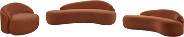 Meridian Furniture - Caspian 101" Cognac Chenille Fabric Upholstered Sofa - 44033Cognac-S - GreatFurnitureDeal