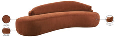 Meridian Furniture - Caspian 101" Cognac Chenille Fabric Upholstered Sofa - 44033Cognac-S - GreatFurnitureDeal