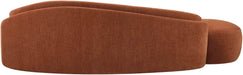 Meridian Furniture - Caspian 101" Cognac Chenille Fabric Upholstered Sofa - 44033Cognac-S - GreatFurnitureDeal