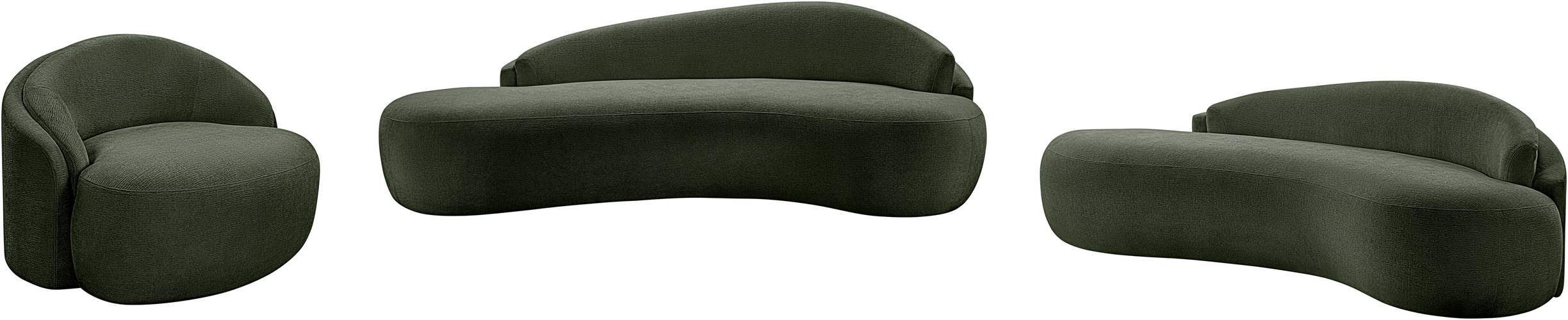 Meridian Furniture - Caspian 79" Green Chenille Fabric Upholstered Loveseat - 44033Green-L - GreatFurnitureDeal