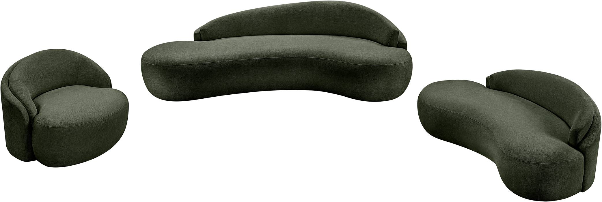 Meridian Furniture - Caspian 79" Green Chenille Fabric Upholstered Loveseat - 44033Green-L - GreatFurnitureDeal
