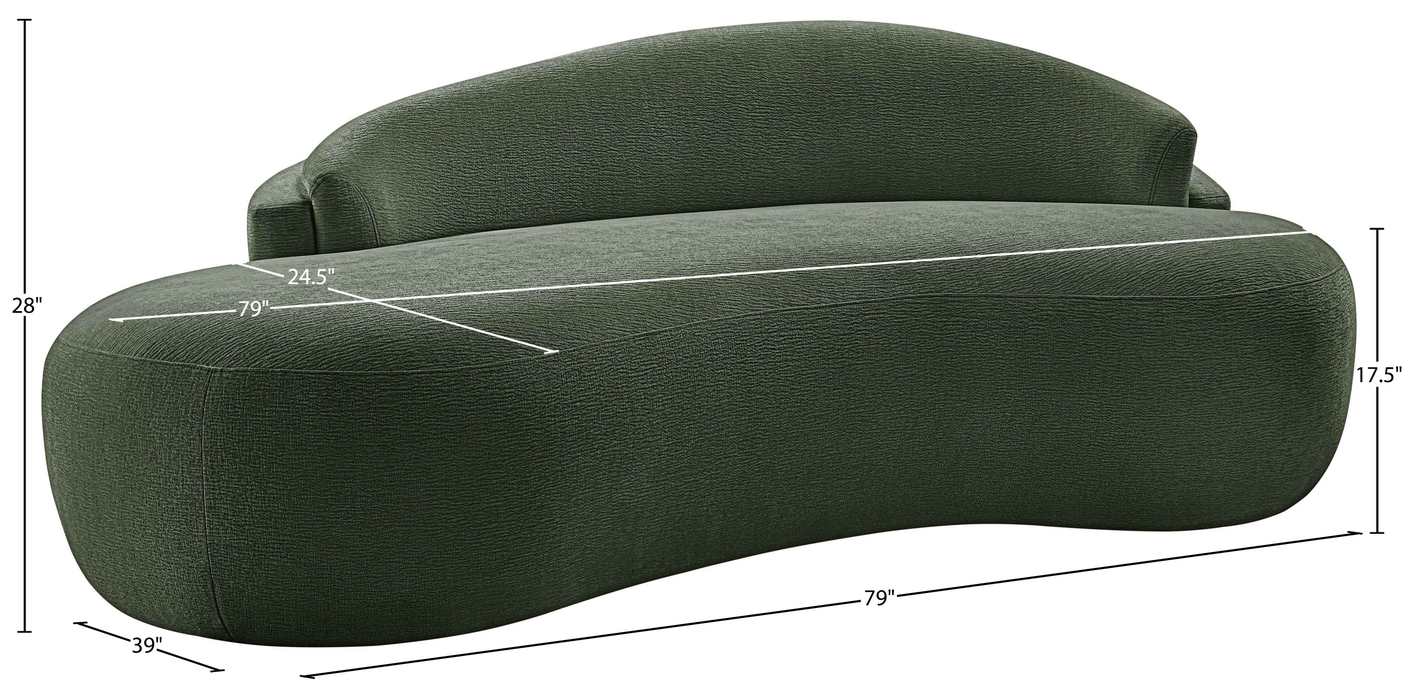Meridian Furniture - Caspian 79" Green Chenille Fabric Upholstered Loveseat - 44033Green-L - GreatFurnitureDeal