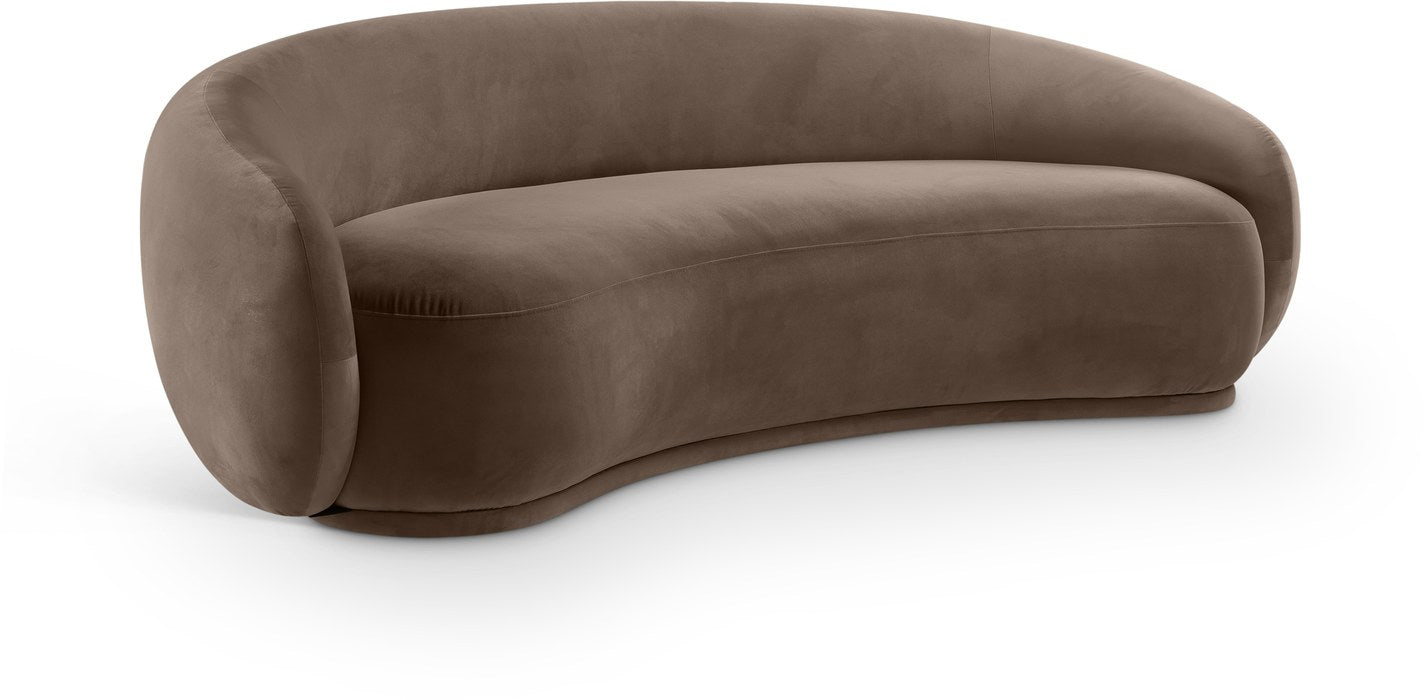 Meridian Furniture - Emery 93" Brown Velvet Upholstered Sofa - 44044Brown-S - GreatFurnitureDeal