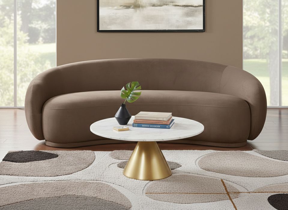 Meridian Furniture - Emery 93" Brown Velvet Upholstered Sofa - 44044Brown-S - GreatFurnitureDeal