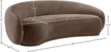 Meridian Furniture - Emery 93" Brown Velvet Upholstered Sofa - 44044Brown-S - GreatFurnitureDeal
