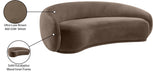 Meridian Furniture - Emery 93" Brown Velvet Upholstered Sofa - 44044Brown-S - GreatFurnitureDeal