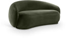 Meridian Furniture - Emery 77" Green Velvet Upholstered Loveseat - 44044Green-L - GreatFurnitureDeal