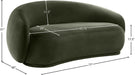 Meridian Furniture - Emery 77" Green Velvet Upholstered Loveseat - 44044Green-L - GreatFurnitureDeal