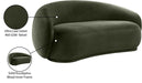 Meridian Furniture - Emery 77" Green Velvet Upholstered Loveseat - 44044Green-L - GreatFurnitureDeal