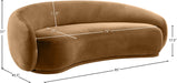 Meridian Furniture - Emery 93" Saddle Velvet Upholstered Sofa - 44044Saddle-S - GreatFurnitureDeal