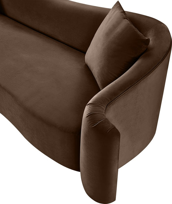 Meridian Furniture - Destin 70" Brown Velvet Upholstered Loveseat - 44052Brown-L - GreatFurnitureDeal