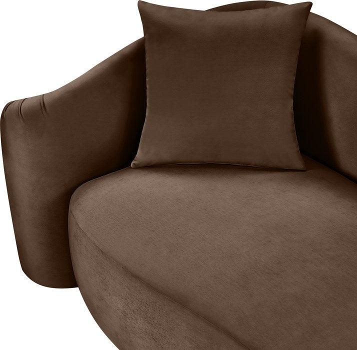 Meridian Furniture - Destin 70" Brown Velvet Upholstered Loveseat - 44052Brown-L - GreatFurnitureDeal