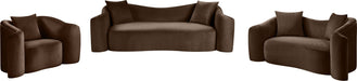 Meridian Furniture - Destin 70" Brown Velvet Upholstered Loveseat - 44052Brown-L - GreatFurnitureDeal