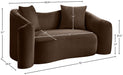 Meridian Furniture - Destin 70" Brown Velvet Upholstered Loveseat - 44052Brown-L - GreatFurnitureDeal