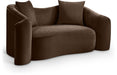 Meridian Furniture - Destin 70" Brown Velvet Upholstered Loveseat - 44052Brown-L - GreatFurnitureDeal