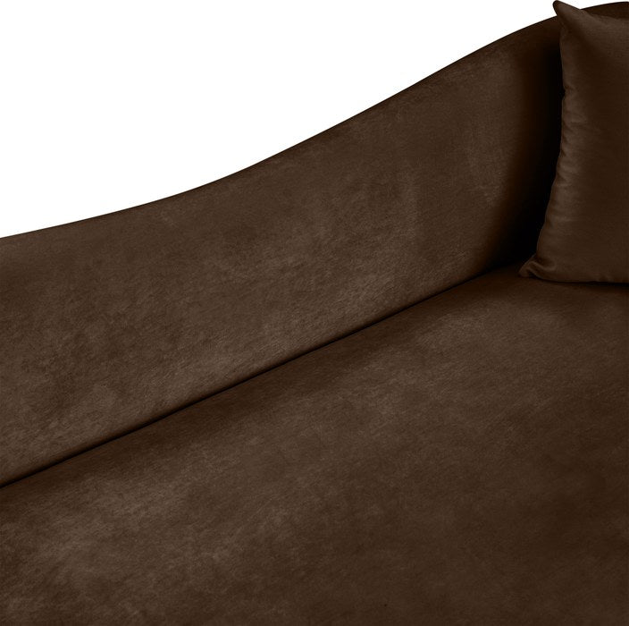 Meridian Furniture - Destin 70" Brown Velvet Upholstered Loveseat - 44052Brown-L - GreatFurnitureDeal