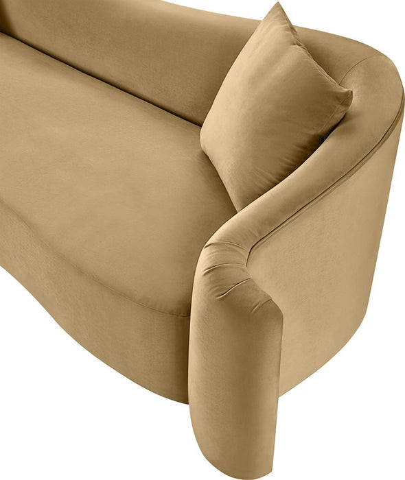 Meridian Furniture - Destin 70" Camel Velvet Upholstered Loveseat - 44052Camel-L - GreatFurnitureDeal
