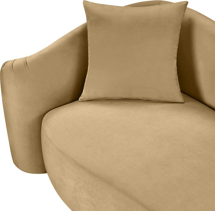 Meridian Furniture - Destin 70" Camel Velvet Upholstered Loveseat - 44052Camel-L - GreatFurnitureDeal