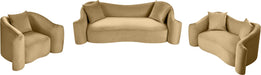 Meridian Furniture - Destin 70" Camel Velvet Upholstered Loveseat - 44052Camel-L - GreatFurnitureDeal