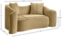 Meridian Furniture - Destin 70" Camel Velvet Upholstered Loveseat - 44052Camel-L - GreatFurnitureDeal