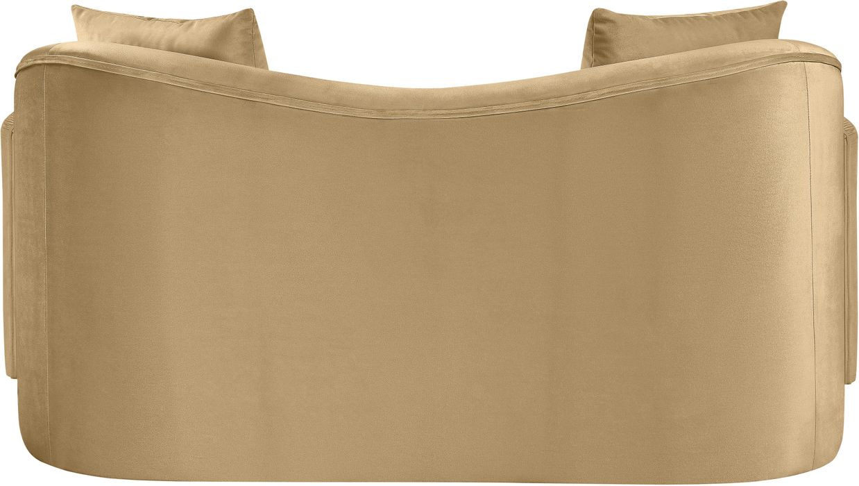 Meridian Furniture - Destin 70" Camel Velvet Upholstered Loveseat - 44052Camel-L - GreatFurnitureDeal