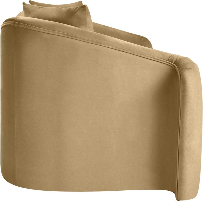 Meridian Furniture - Destin 70" Camel Velvet Upholstered Loveseat - 44052Camel-L - GreatFurnitureDeal