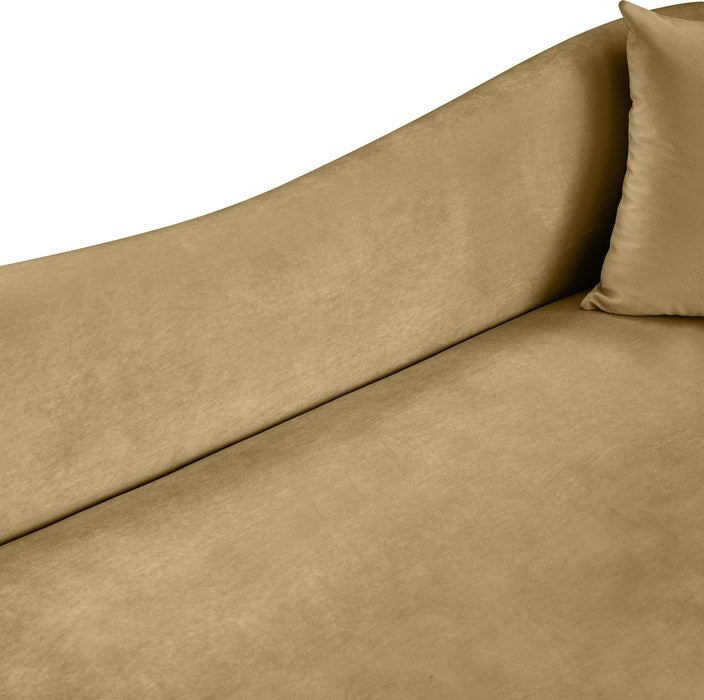 Meridian Furniture - Destin 70" Camel Velvet Upholstered Loveseat - 44052Camel-L - GreatFurnitureDeal