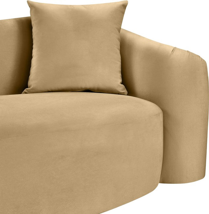 Meridian Furniture - Destin 70" Camel Velvet Upholstered Loveseat - 44052Camel-L - GreatFurnitureDeal