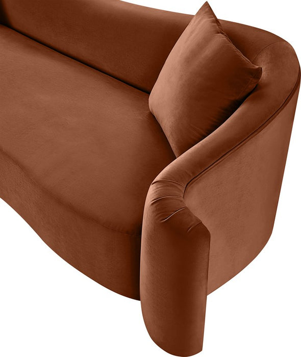 Meridian Furniture - Destin 70" Cognac Velvet Upholstered Loveseat - 44052Cognac-L - GreatFurnitureDeal