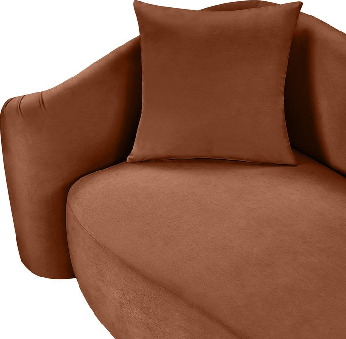 Meridian Furniture - Destin 70" Cognac Velvet Upholstered Loveseat - 44052Cognac-L - GreatFurnitureDeal