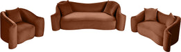 Meridian Furniture - Destin 70" Cognac Velvet Upholstered Loveseat - 44052Cognac-L - GreatFurnitureDeal