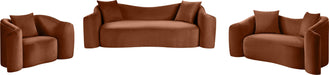 Meridian Furniture - Destin 70" Cognac Velvet Upholstered Loveseat - 44052Cognac-L - GreatFurnitureDeal