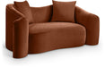 Meridian Furniture - Destin 70" Cognac Velvet Upholstered Loveseat - 44052Cognac-L - GreatFurnitureDeal