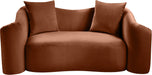 Meridian Furniture - Destin 70" Cognac Velvet Upholstered Loveseat - 44052Cognac-L - GreatFurnitureDeal