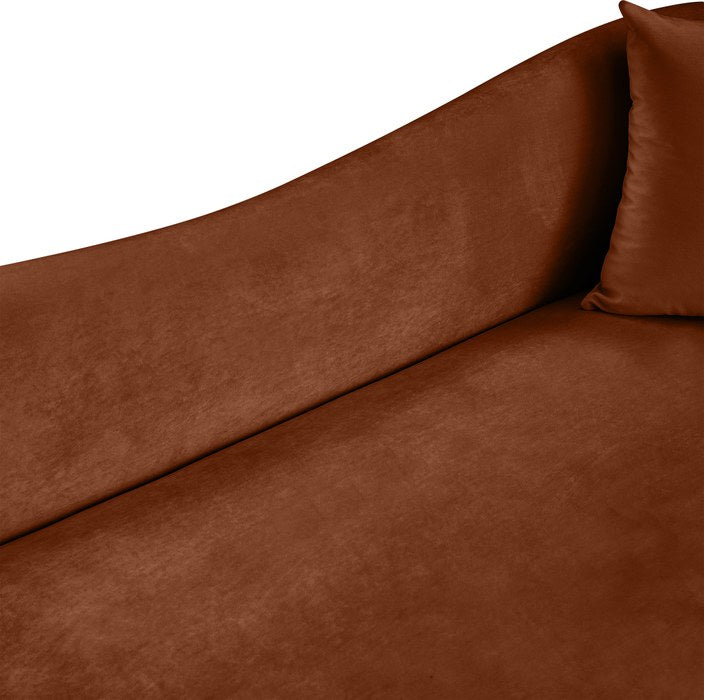 Meridian Furniture - Destin 70" Cognac Velvet Upholstered Loveseat - 44052Cognac-L - GreatFurnitureDeal