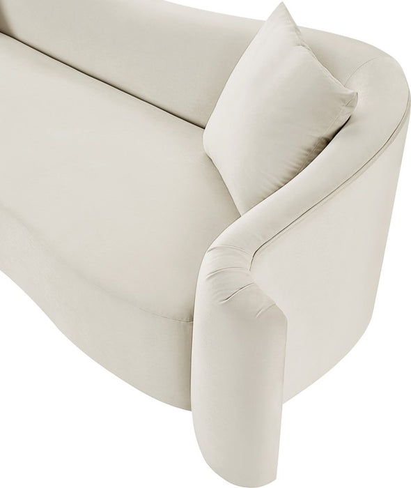 Meridian Furniture - Destin 70" Cream Velvet Upholstered Loveseat - 44052Cream-L - GreatFurnitureDeal