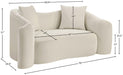Meridian Furniture - Destin 70" Cream Velvet Upholstered Loveseat - 44052Cream-L - GreatFurnitureDeal