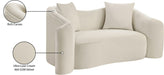 Meridian Furniture - Destin 70" Cream Velvet Upholstered Loveseat - 44052Cream-L - GreatFurnitureDeal