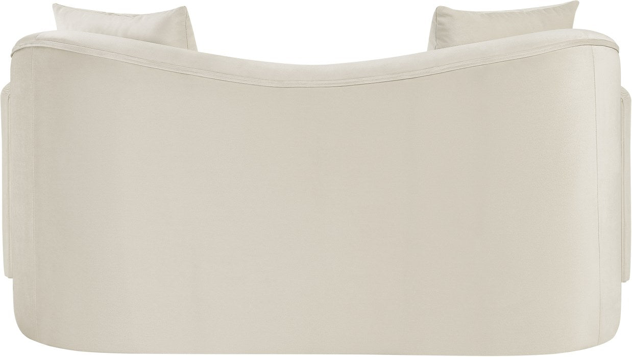 Meridian Furniture - Destin 70" Cream Velvet Upholstered Loveseat - 44052Cream-L - GreatFurnitureDeal