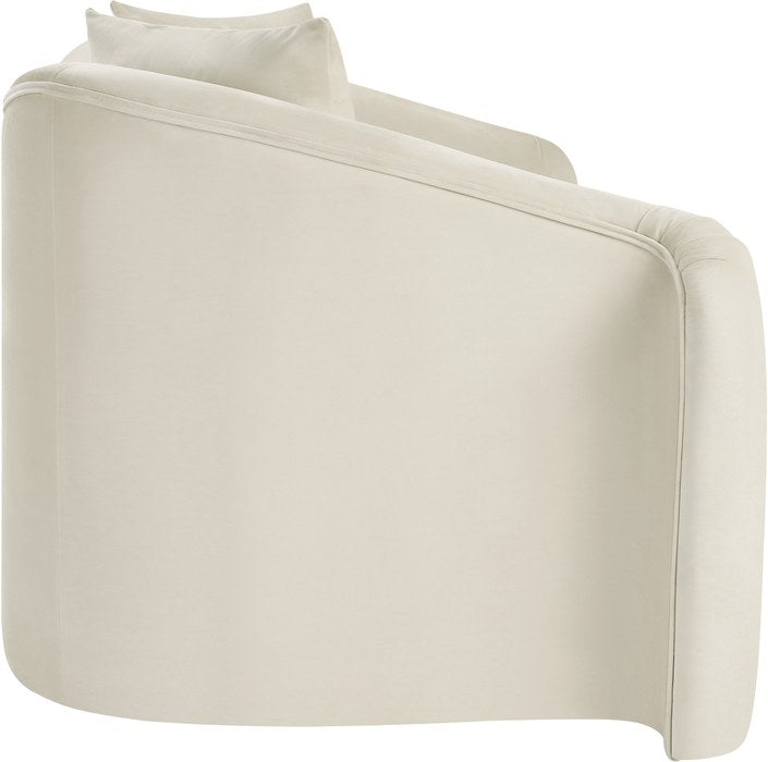 Meridian Furniture - Destin 70" Cream Velvet Upholstered Loveseat - 44052Cream-L - GreatFurnitureDeal