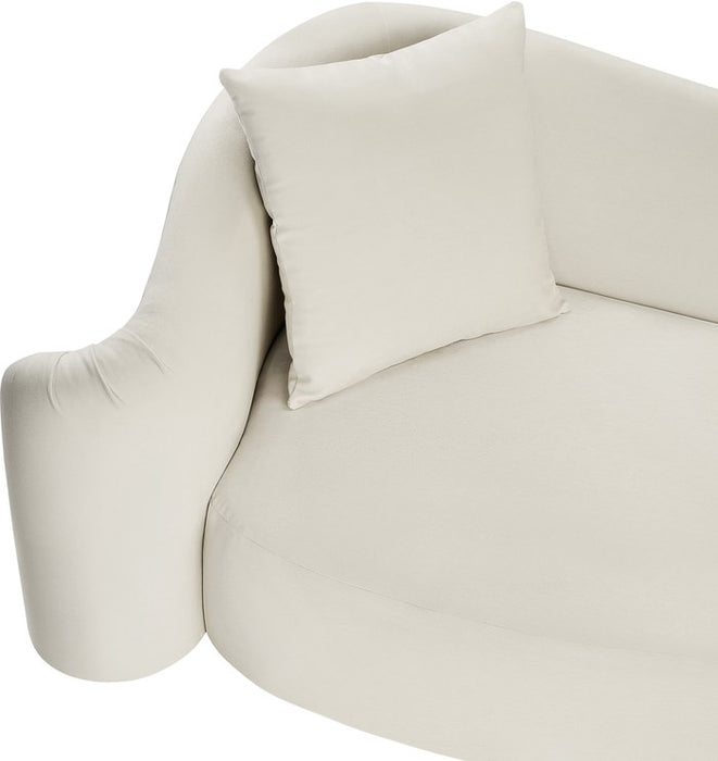 Meridian Furniture - Destin 91" Cream Velvet Upholstered Sofa - 44052Cream-S - GreatFurnitureDeal