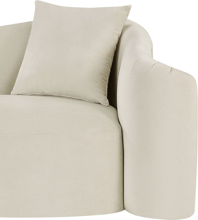 Meridian Furniture - Destin 91" Cream Velvet Upholstered Sofa - 44052Cream-S - GreatFurnitureDeal