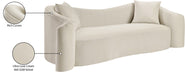 Meridian Furniture - Destin 91" Cream Velvet Upholstered Sofa - 44052Cream-S - GreatFurnitureDeal