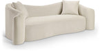 Meridian Furniture - Destin 91" Cream Velvet Upholstered Sofa - 44052Cream-S - GreatFurnitureDeal