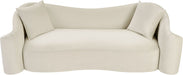 Meridian Furniture - Destin 91" Cream Velvet Upholstered Sofa - 44052Cream-S - GreatFurnitureDeal
